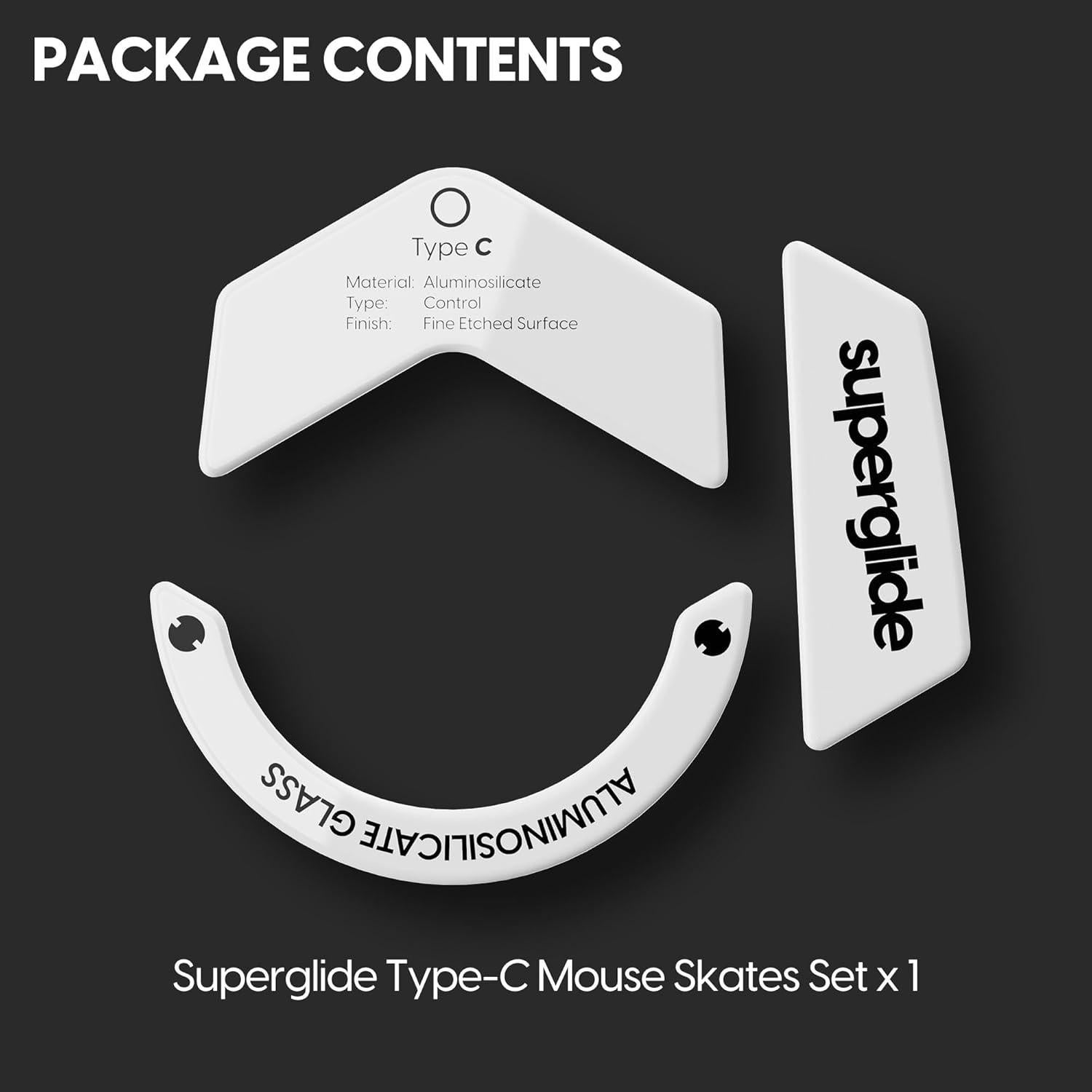 Patines de Ratón de Vidrio Superglide para Logitech G502 X - Tipo-C Blanco