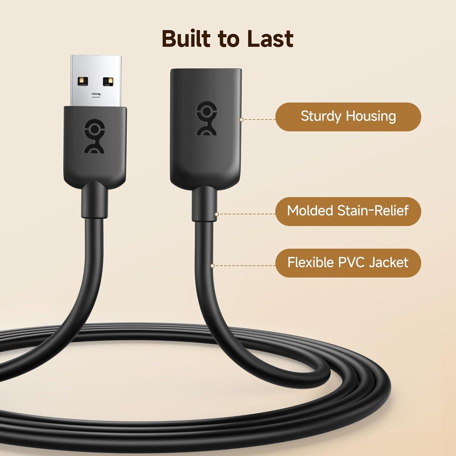 Cable de Extensión USB 2.0 Cable Matters 0.91m Paquete de 2