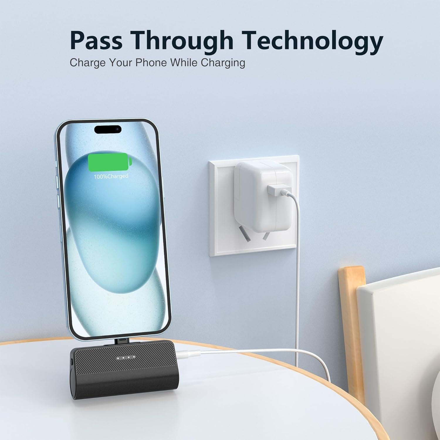 Cargador Portátil KKD 5000mAh para iPhone Negro MFi