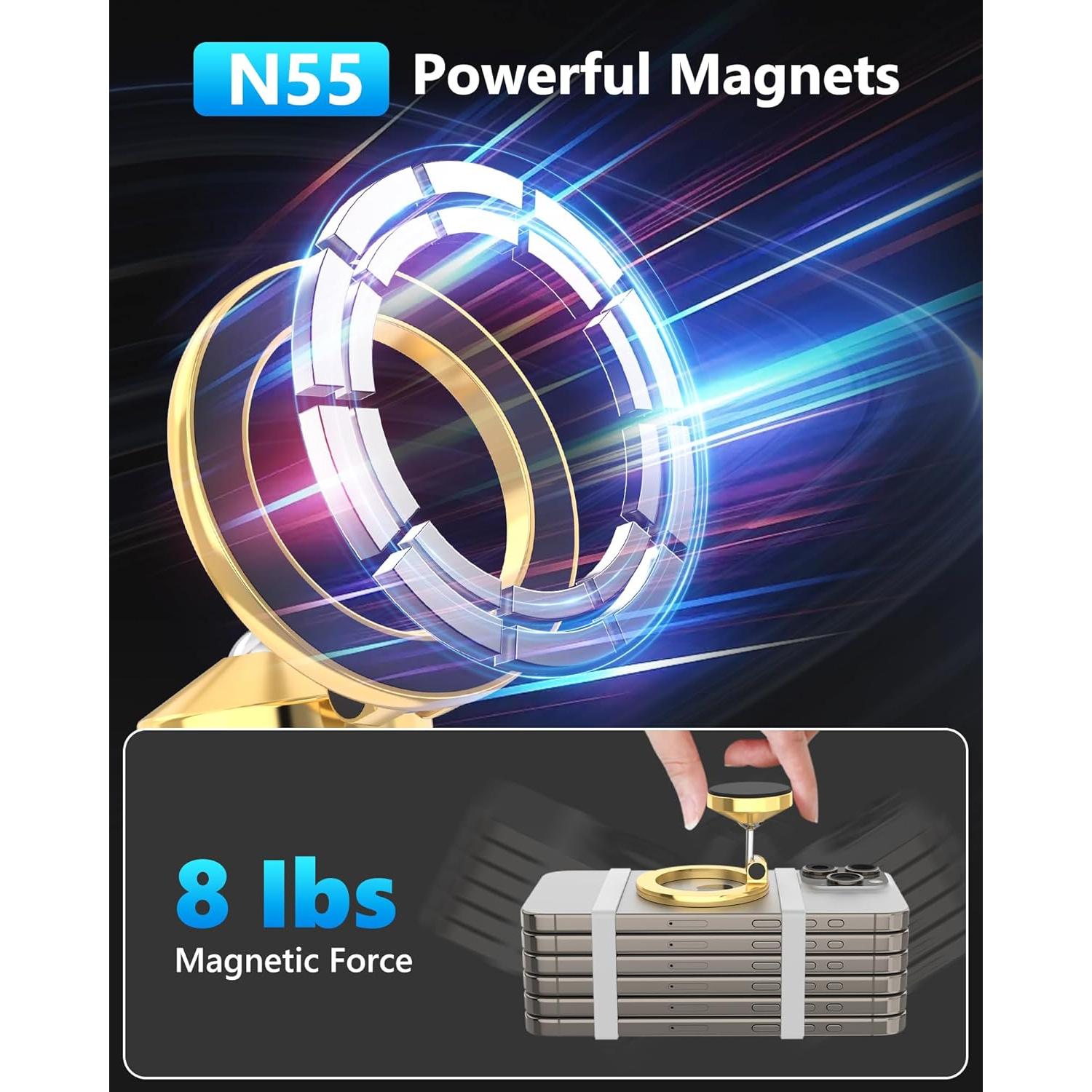 Soporte para Coche MagSafe LOXP Oro - Rotación 360°