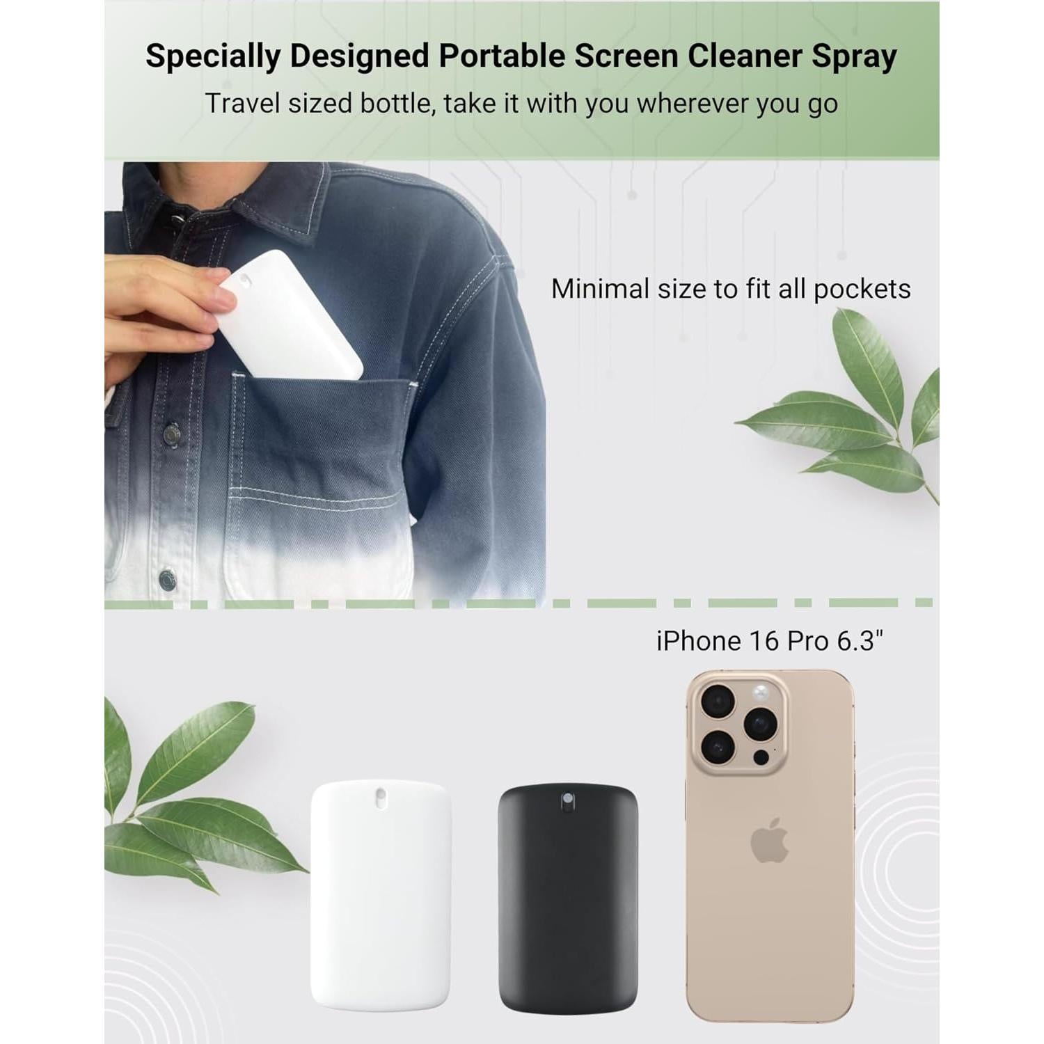 Kit de limpieza portátil QIAOYI con spray y paño - Blanco