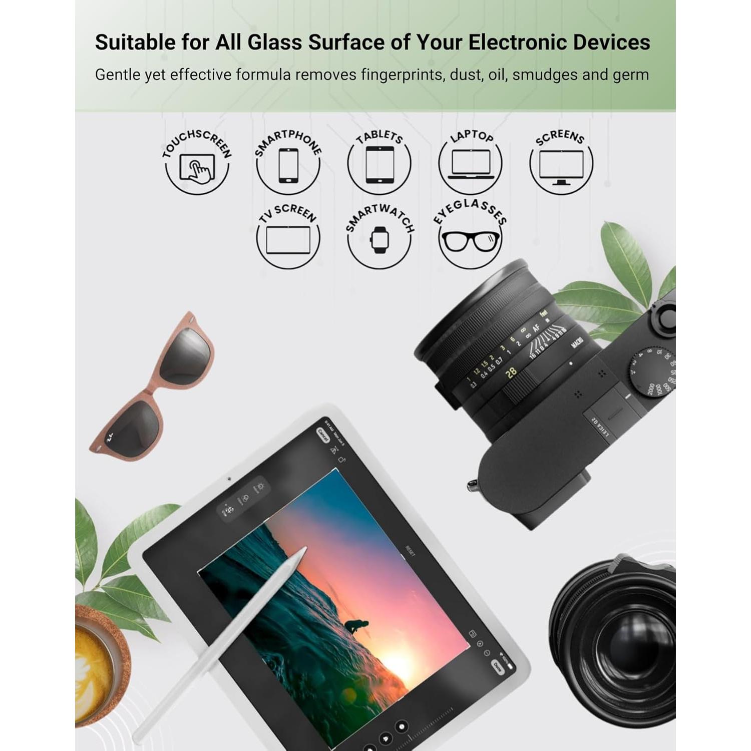 Kit de limpieza portátil QIAOYI con spray y paño - Blanco