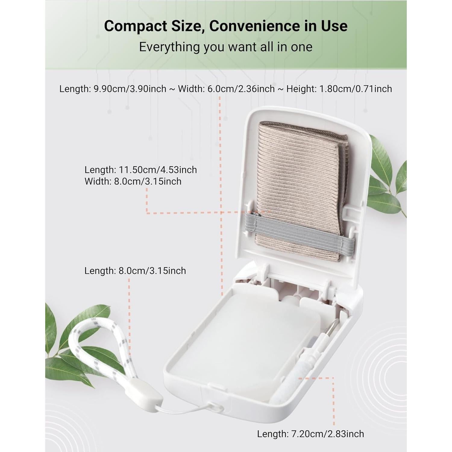 Kit de limpieza portátil QIAOYI con spray y paño - Blanco