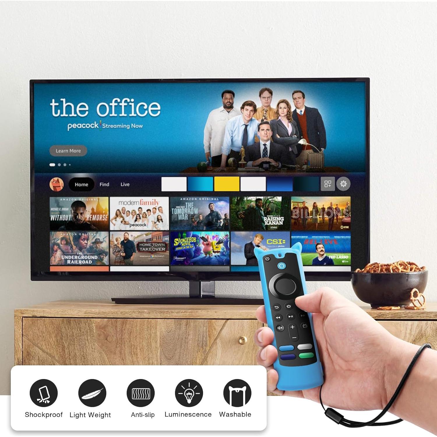 Funda de Control Remoto de Silicona OneBom 2 Pack Brilla en la Oscuridad Verde y Azul