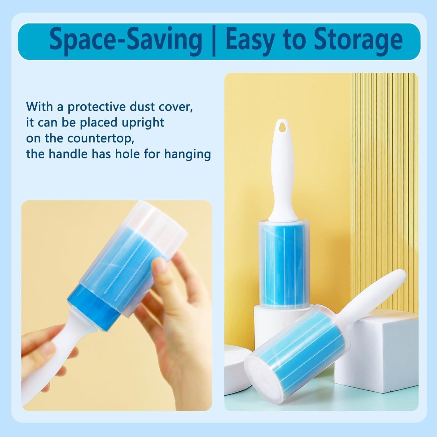 Rodillo de Pelusa Reutilizable Aomurvexz 3 Paquetes 23 cm