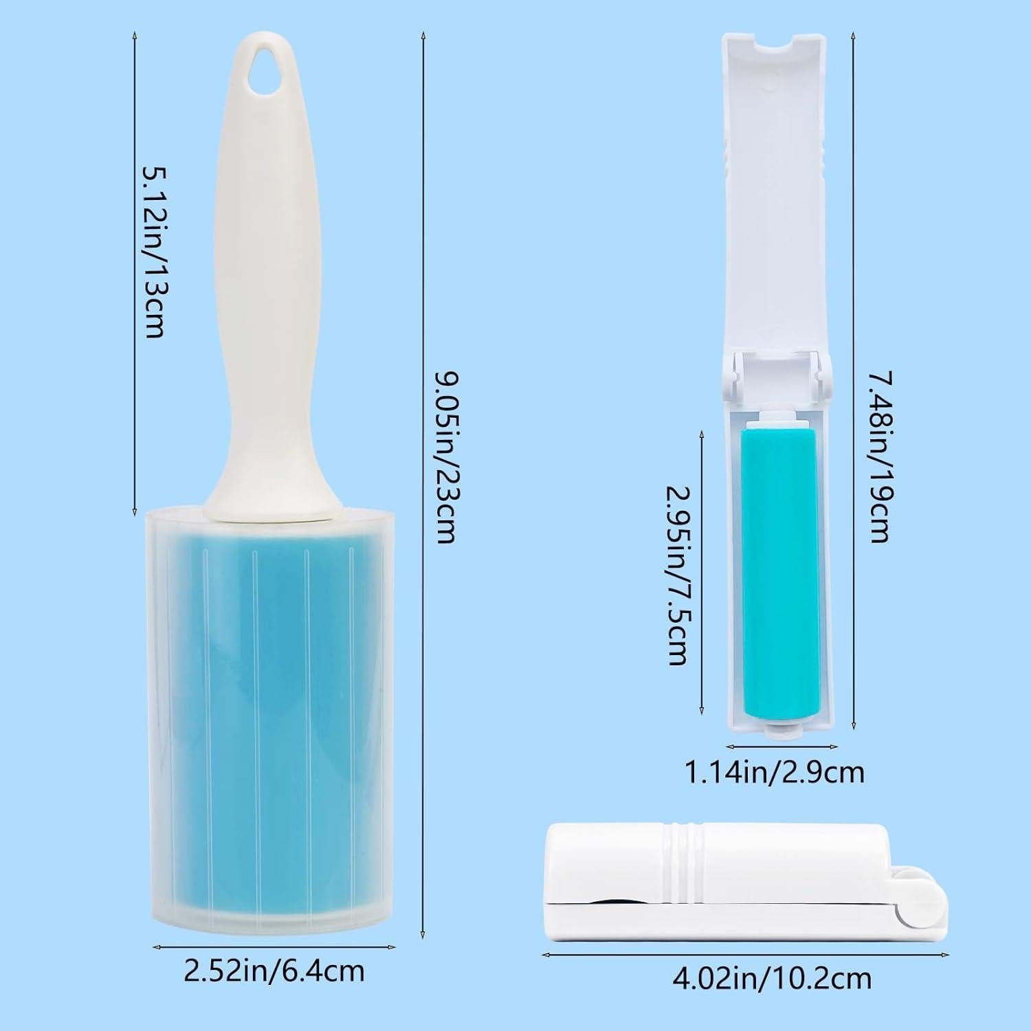 Rodillo de Pelusa Reutilizable Aomurvexz 3 Paquetes 23 cm