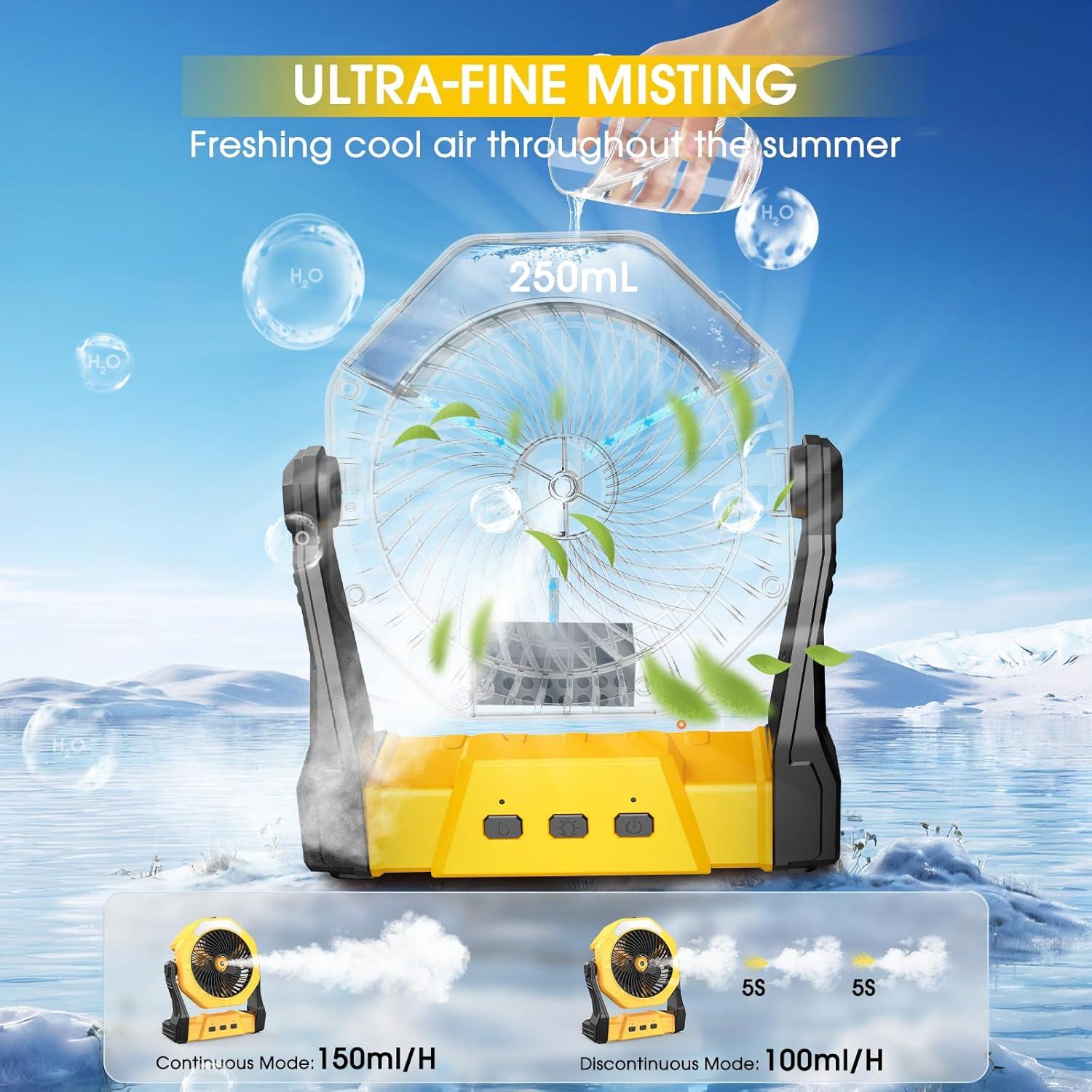 Ventilador Portátil de Nebulización Ausic P20 10000mAh 8"