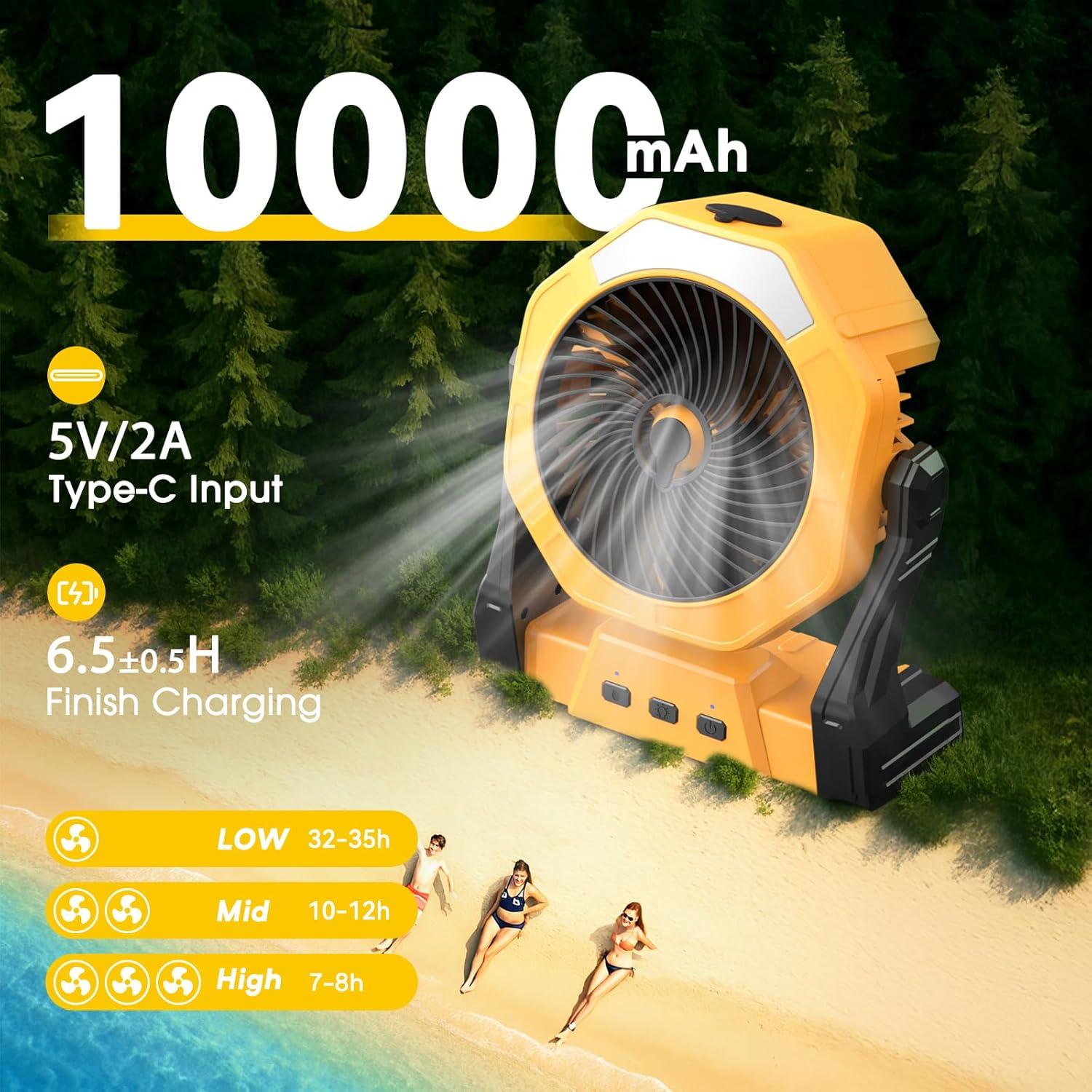 Ventilador Portátil de Nebulización Ausic P20 10000mAh 8"