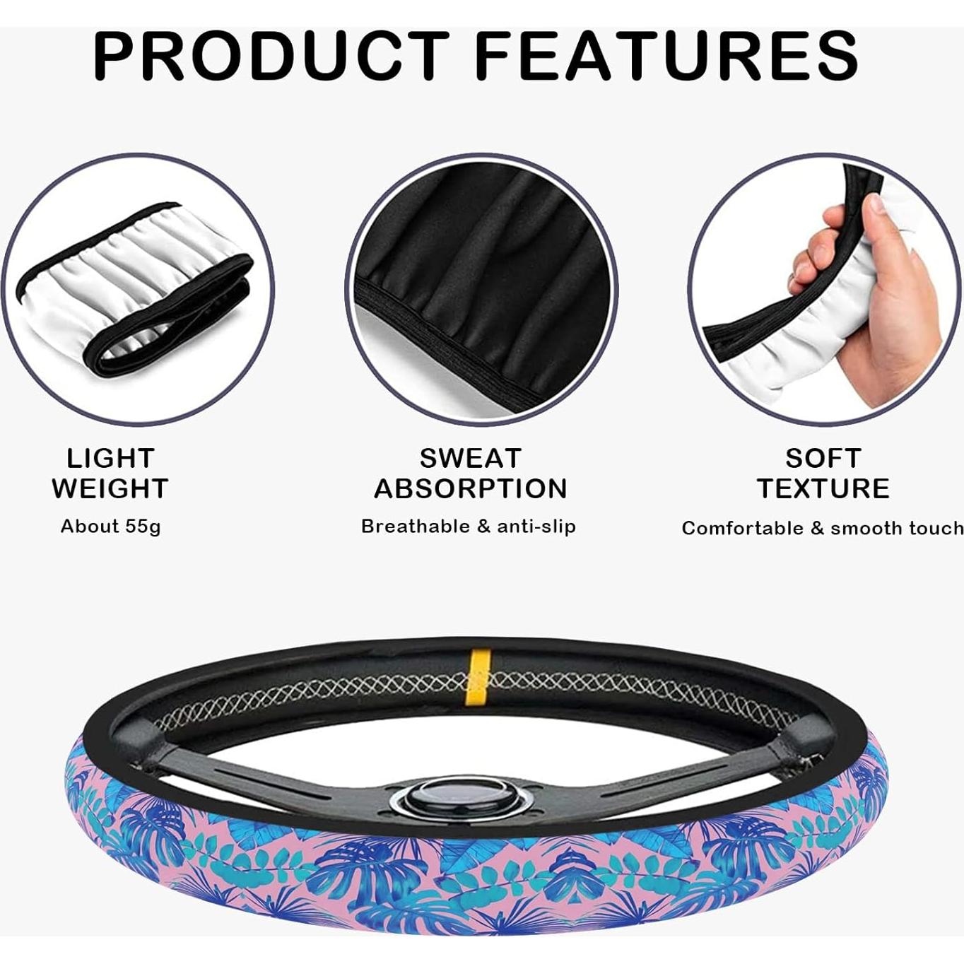 Funda de Volante Antideslizante Vaitarkli Universal 36.8-39.4 cm