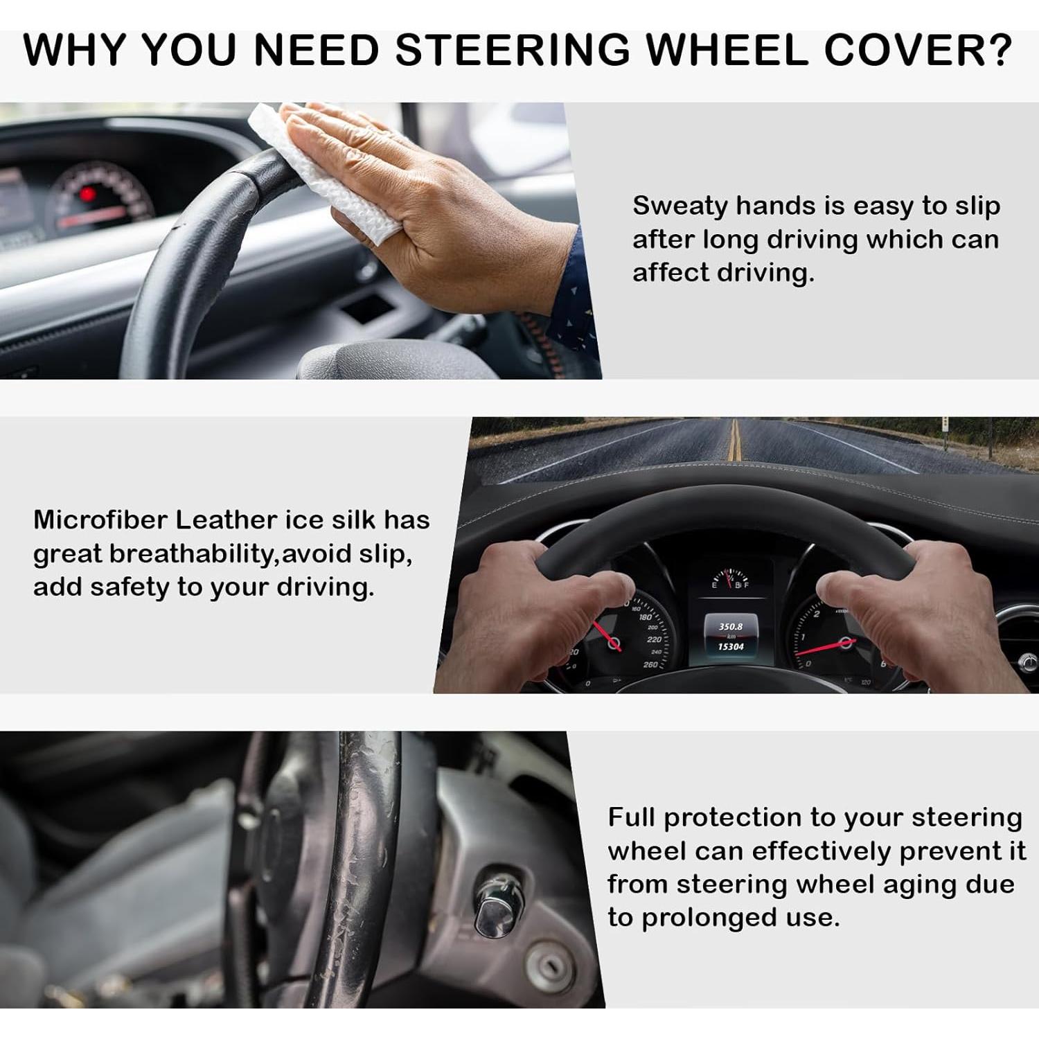 Funda de Volante Antideslizante Vaitarkli Universal 36.8-39.4 cm