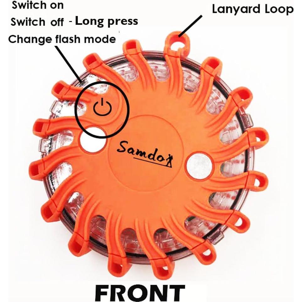 Lámpara de Emergencia Magnética SAMDO Verde 9 Patrones LED