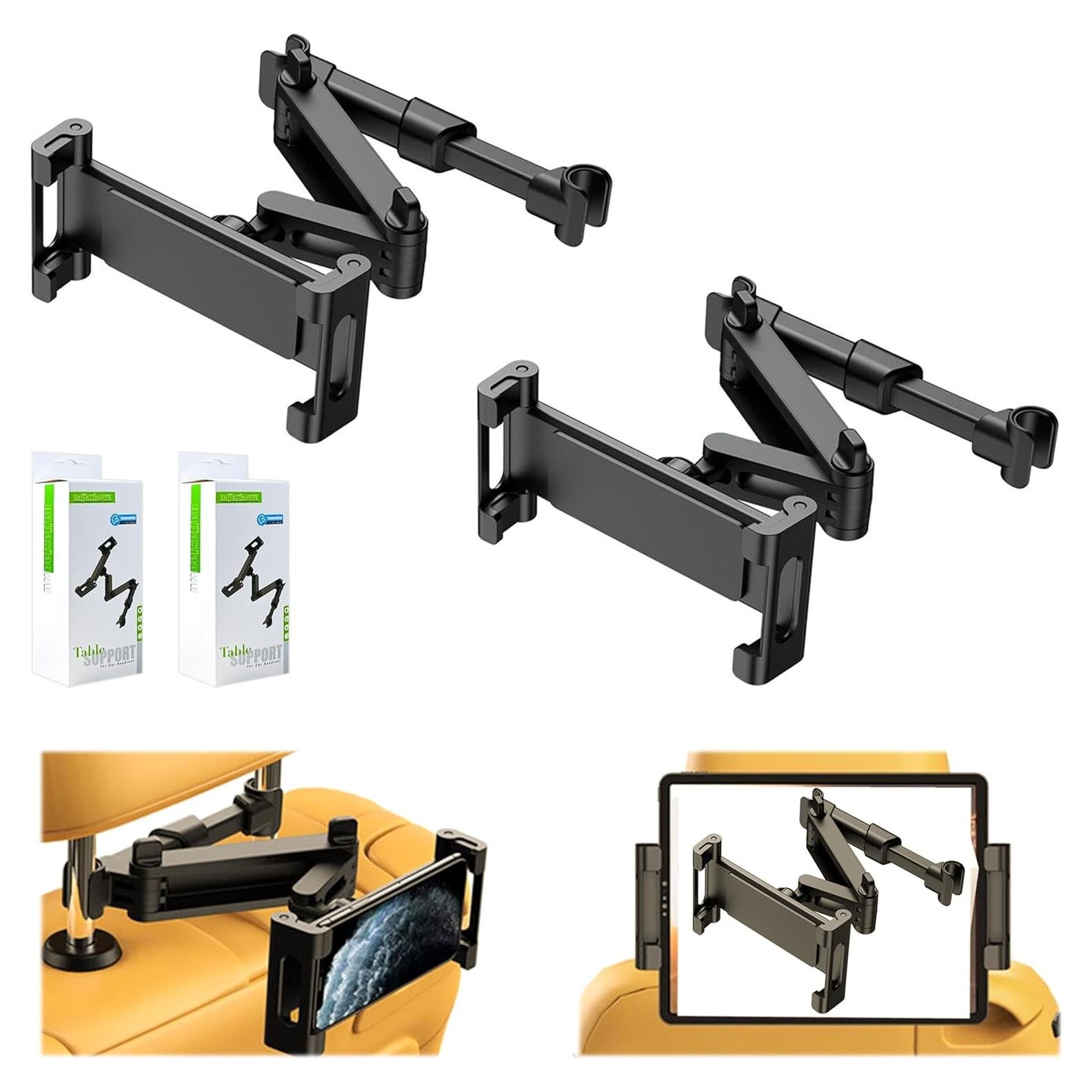 Soporte para Tableta en Reposacabezas YTDSUP - Paquete de 2, Negro