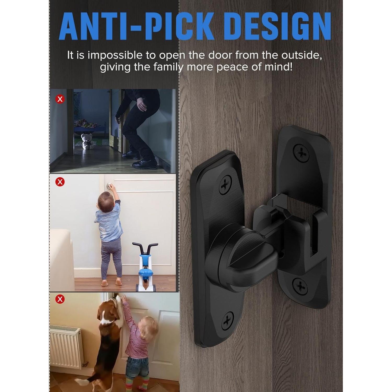 Cerradura de puerta de granero MeBantoo 90/180° con espaciador