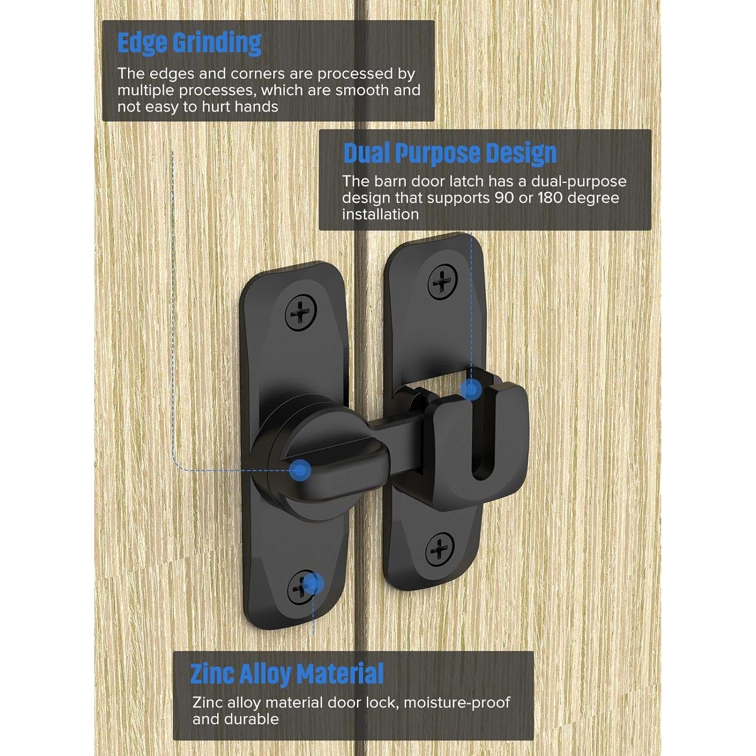 Cerradura de puerta de granero MeBantoo 90/180° con espaciador