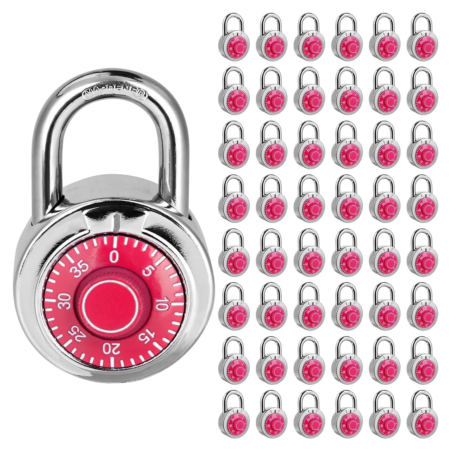Candado de Combinación HZSY 2" Rojo Paquete de 48 Unidades