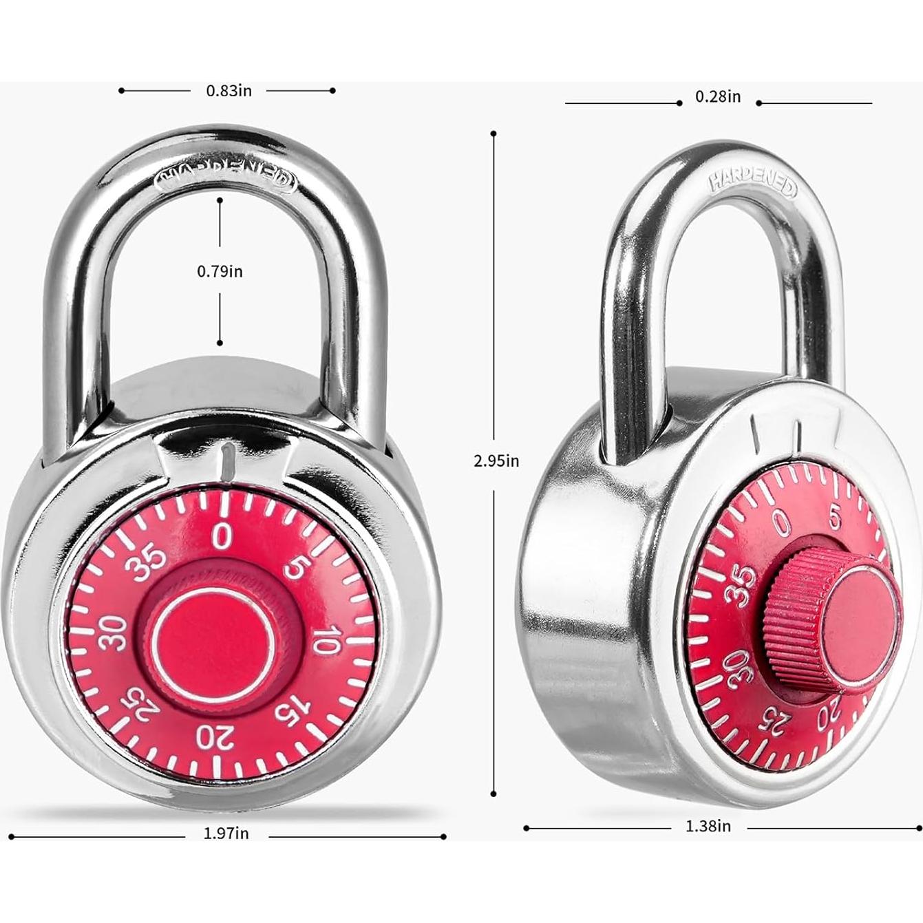 Candado de Combinación HZSY 2" Rojo Paquete de 48 Unidades