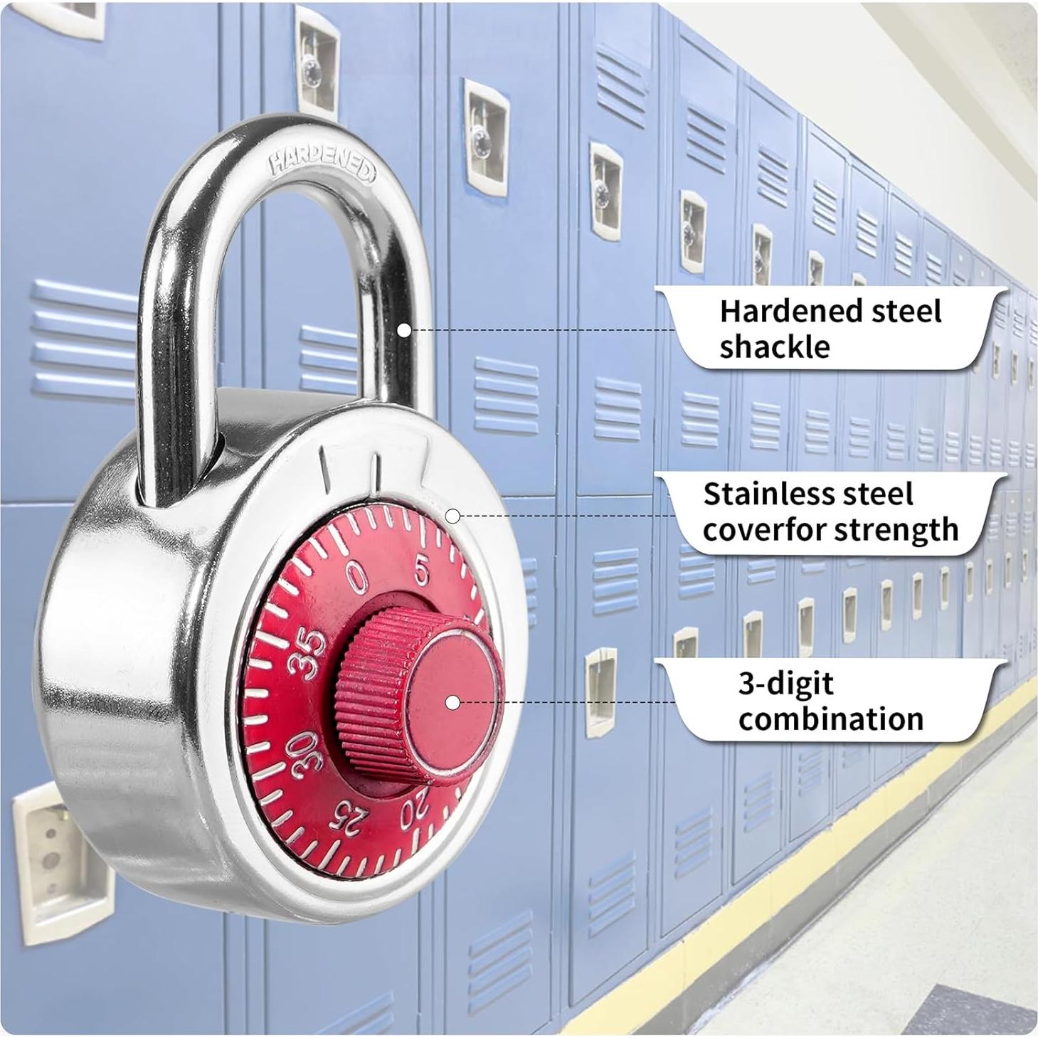 Candado de Combinación HZSY 2" Rojo Paquete de 48 Unidades