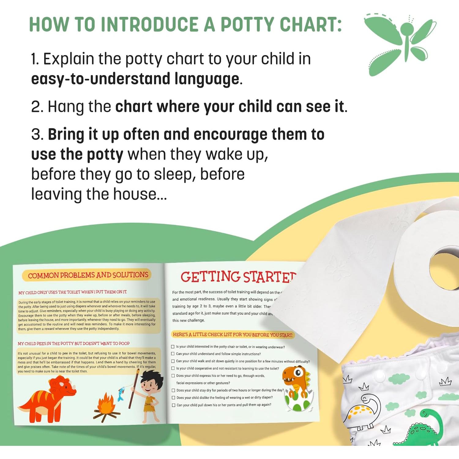 Gráfico de Entrenamiento para el Baño Cozy Greens Dinosaurios