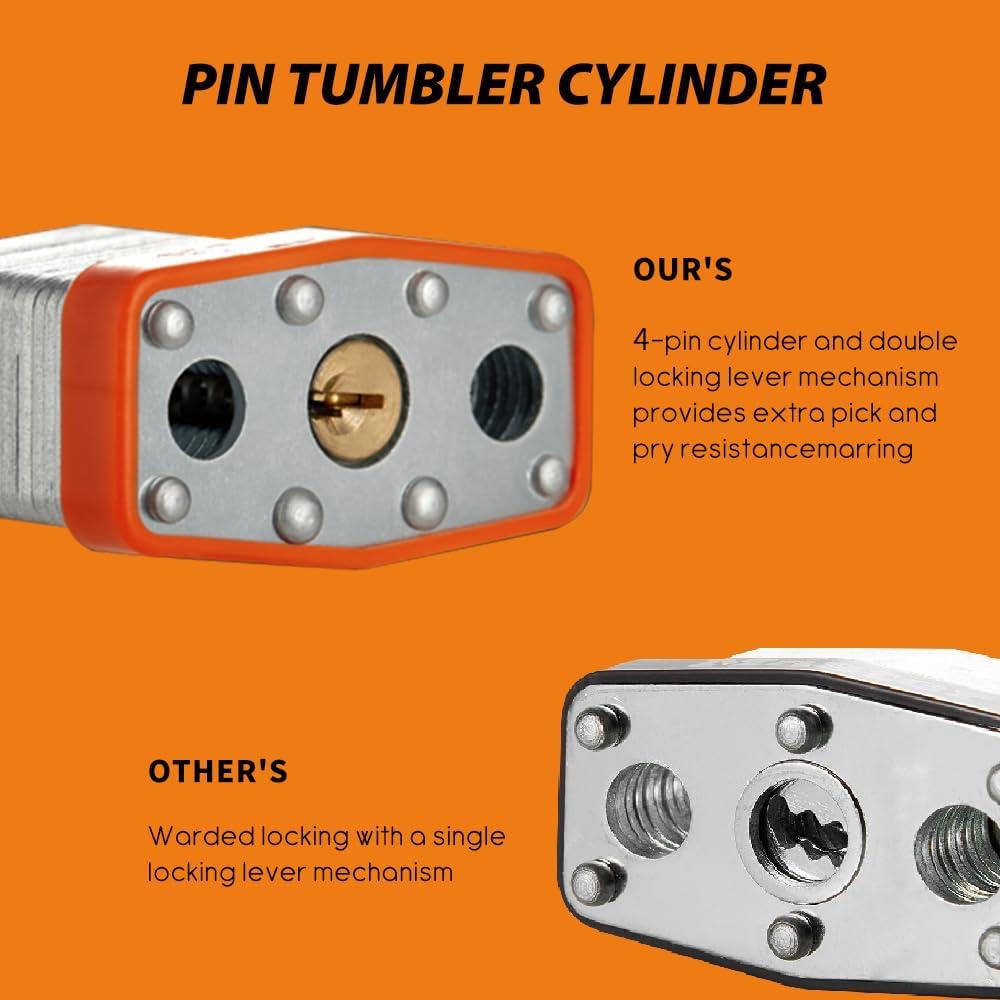 Candado con llave WULALACK de acero 5.08 cm grillete ajustable