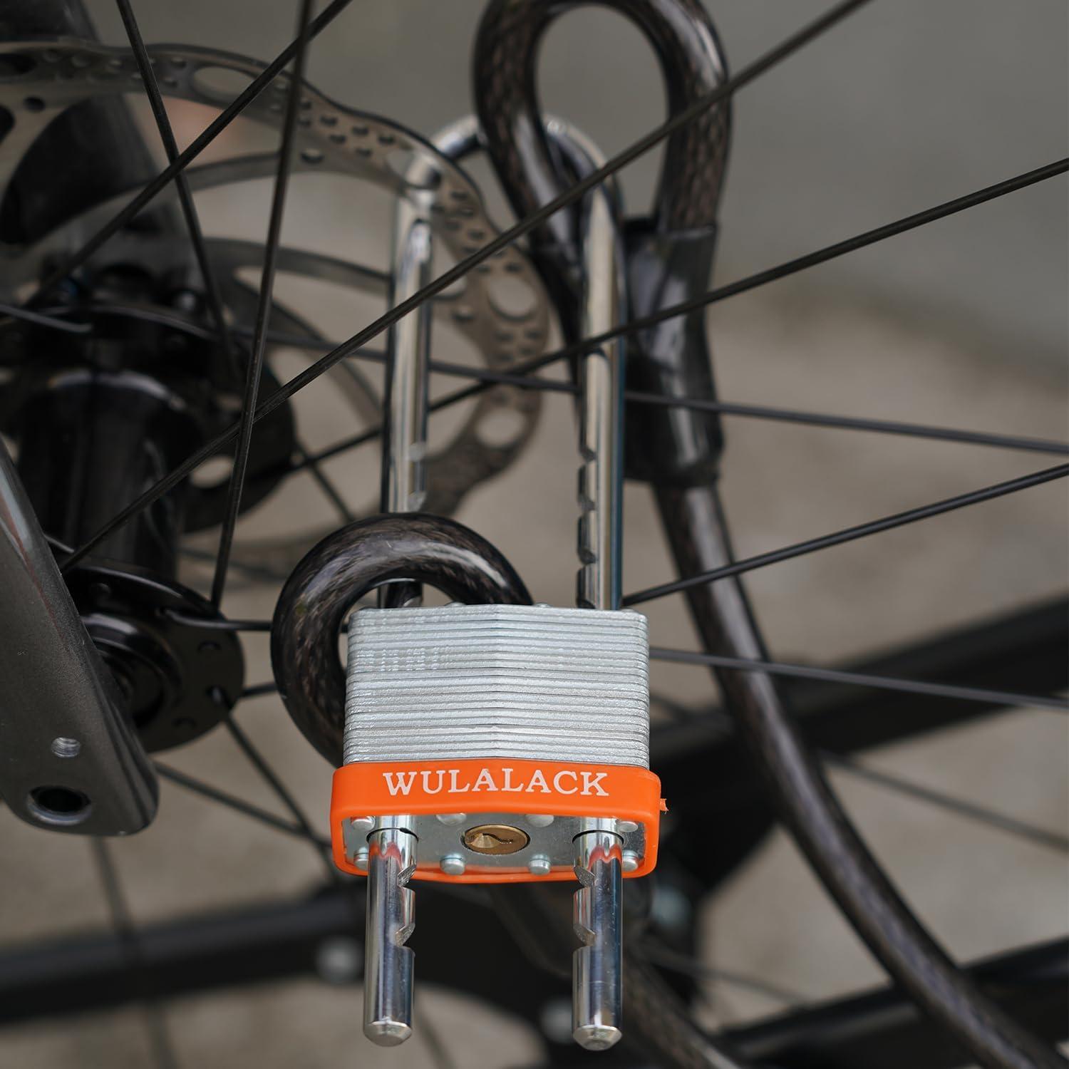 Candado con llave WULALACK de acero 5.08 cm grillete ajustable