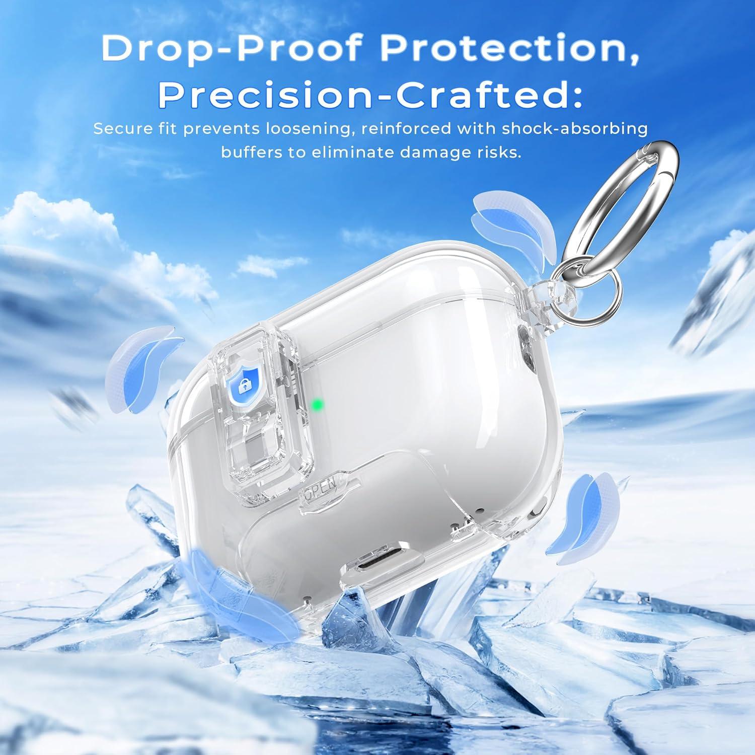 Funda Transparente R-fun para AirPods Pro 2/1 con Soporte