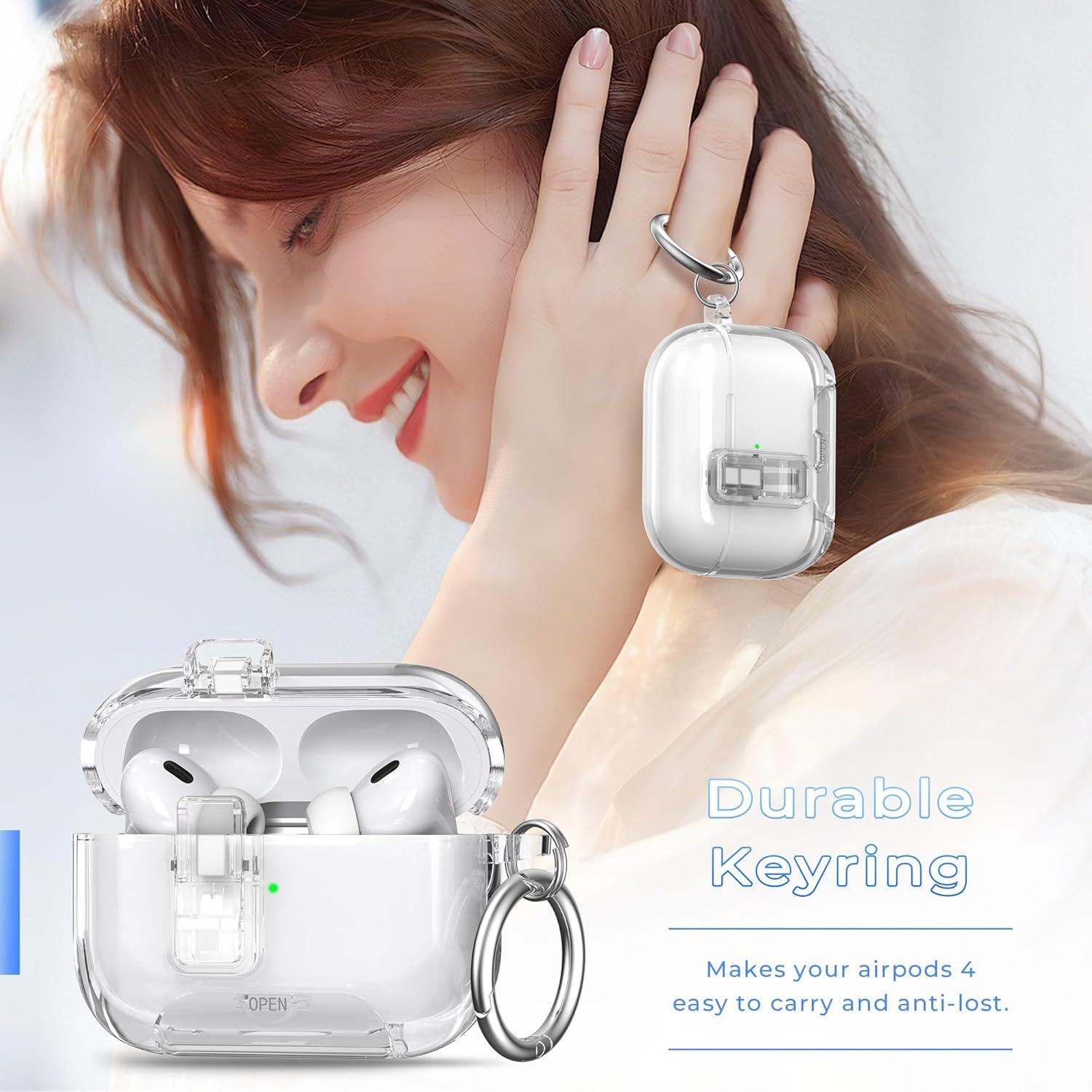 Funda Transparente R-fun para AirPods Pro 2/1 con Soporte
