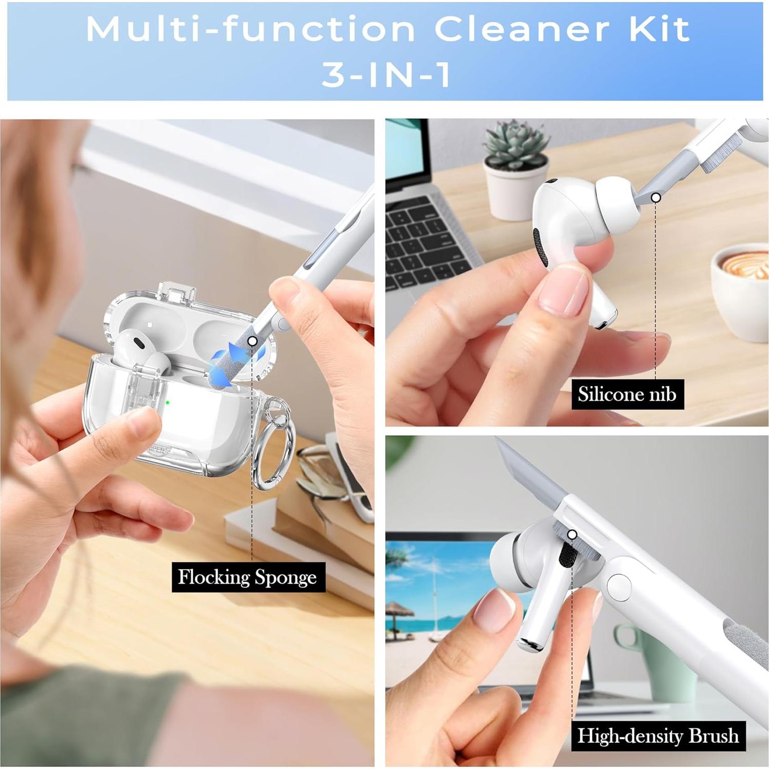 Funda Transparente R-fun para AirPods Pro 2/1 con Soporte