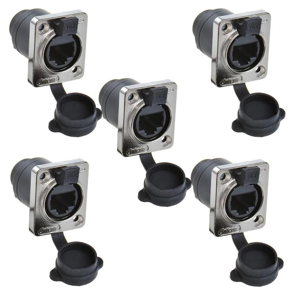 5 Conectores RJ45 IP65 Montaje en Panel ANMBEST Cat6 Hembra