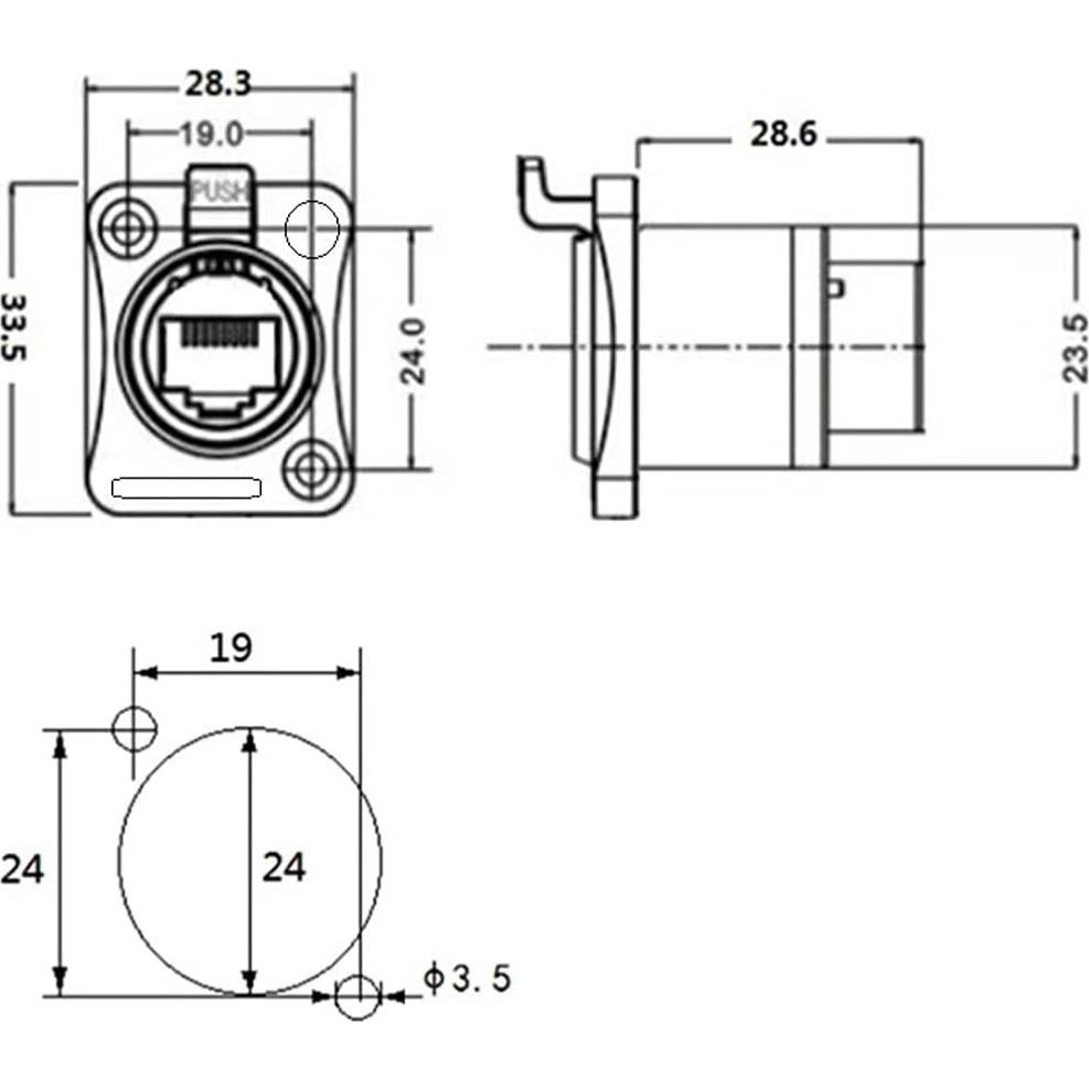 5 Conectores RJ45 IP65 Montaje en Panel ANMBEST Cat6 Hembra