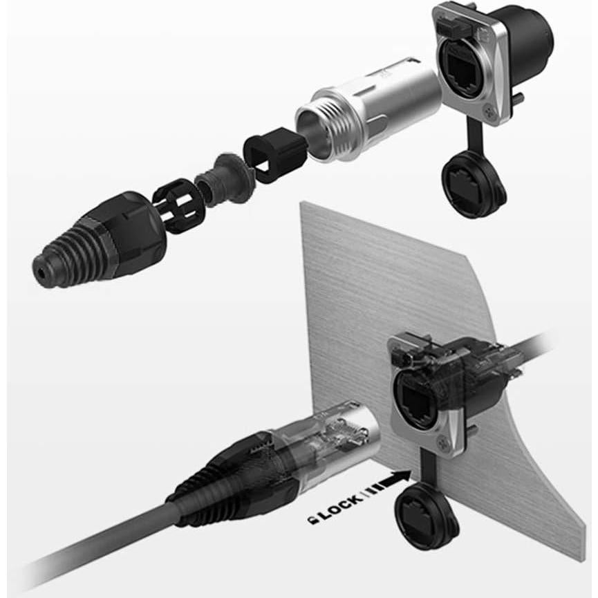 5 Conectores RJ45 IP65 Montaje en Panel ANMBEST Cat6 Hembra
