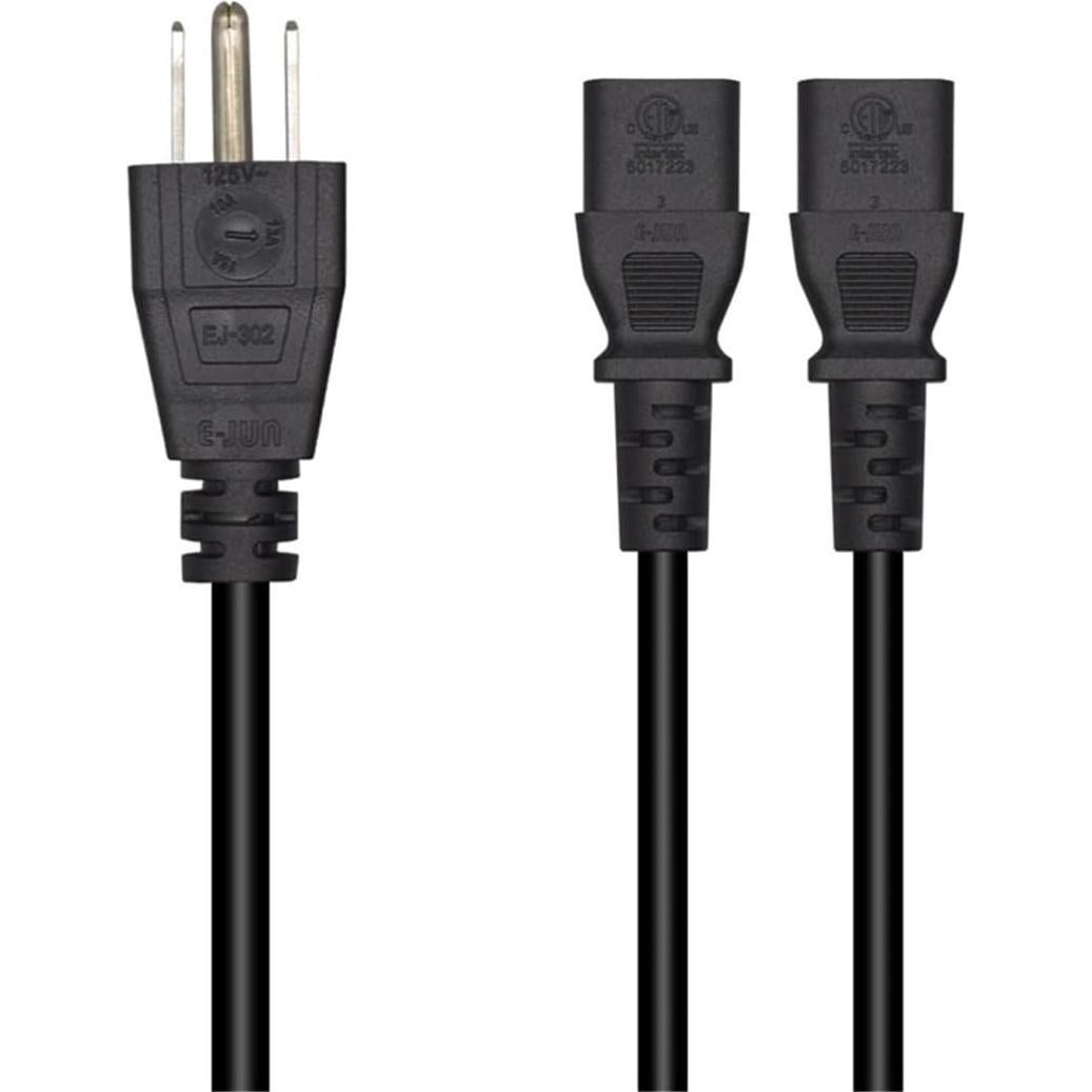 Cable Divisor de Energía NEMA 5-15P a 2X C13 1M UL