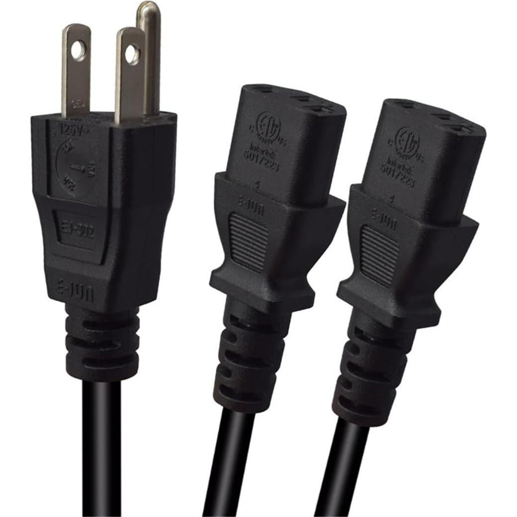 Cable Divisor de Energía NEMA 5-15P a 2X C13 1M UL