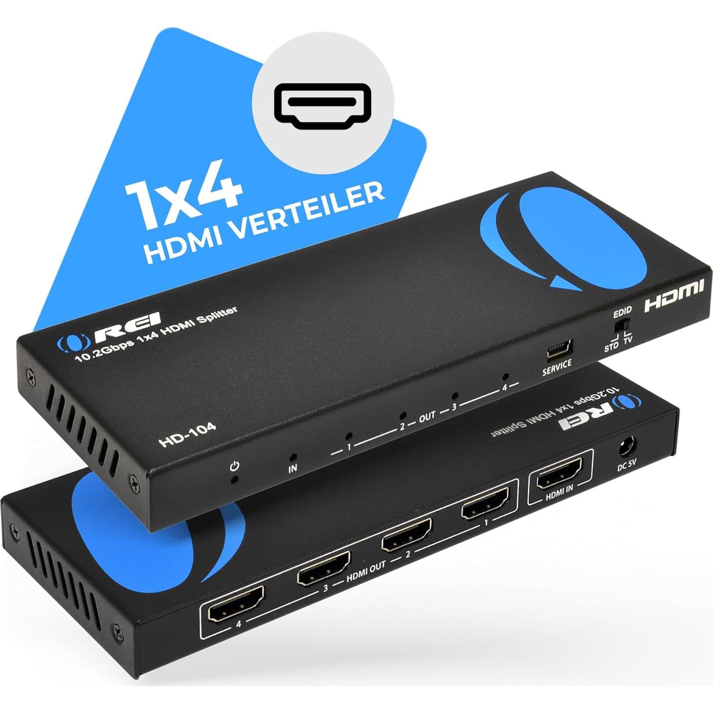 Divisor HDMI 1x4 OREI HD-104 4K@30Hz Compacto Plug & Play