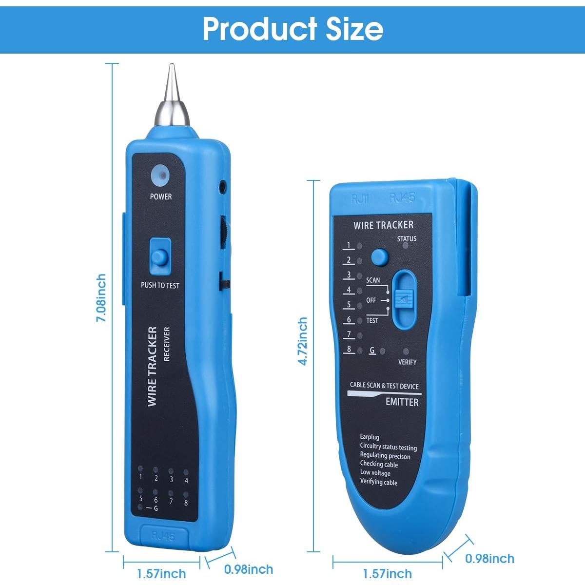 Probador de Cable de Red Moocci RJ45 RJ11 - Trazador y Localizador