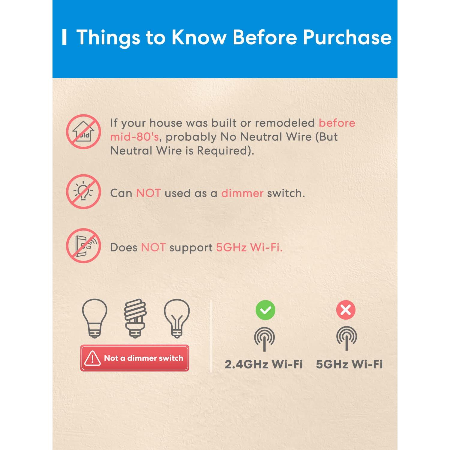 Interruptor Inteligente de 3 Vías Meross MSS550 - Wi-Fi 2.4GHz