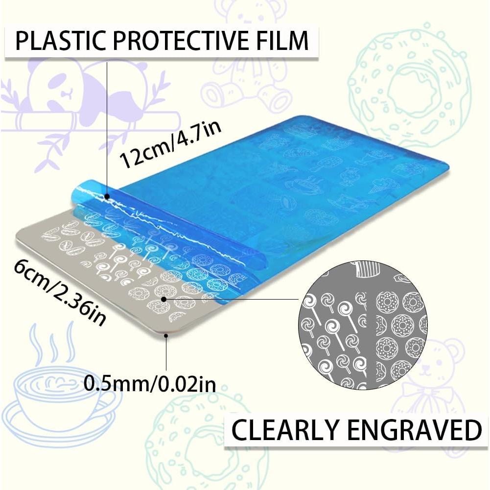 Placas de Estampado de Uñas PH PandaHall 3pcs Acero Inoxidable