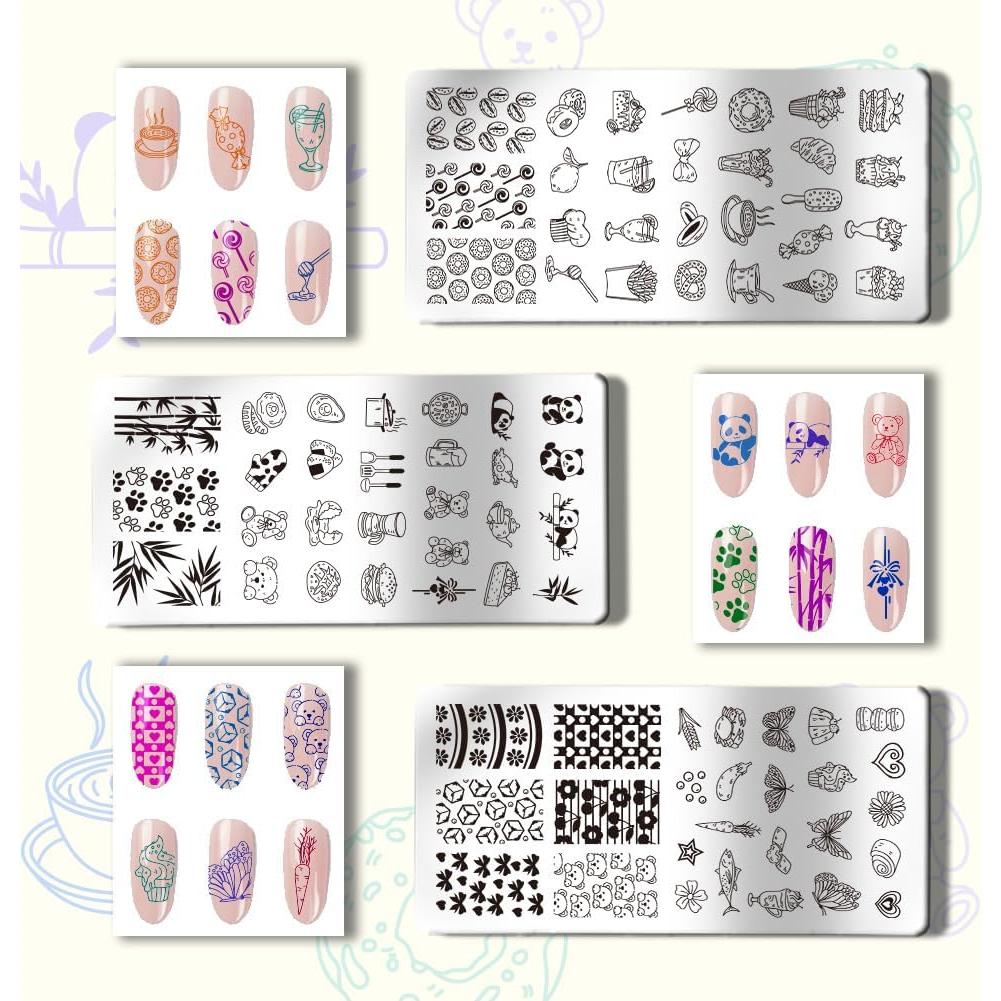 Placas de Estampado de Uñas PH PandaHall 3pcs Acero Inoxidable