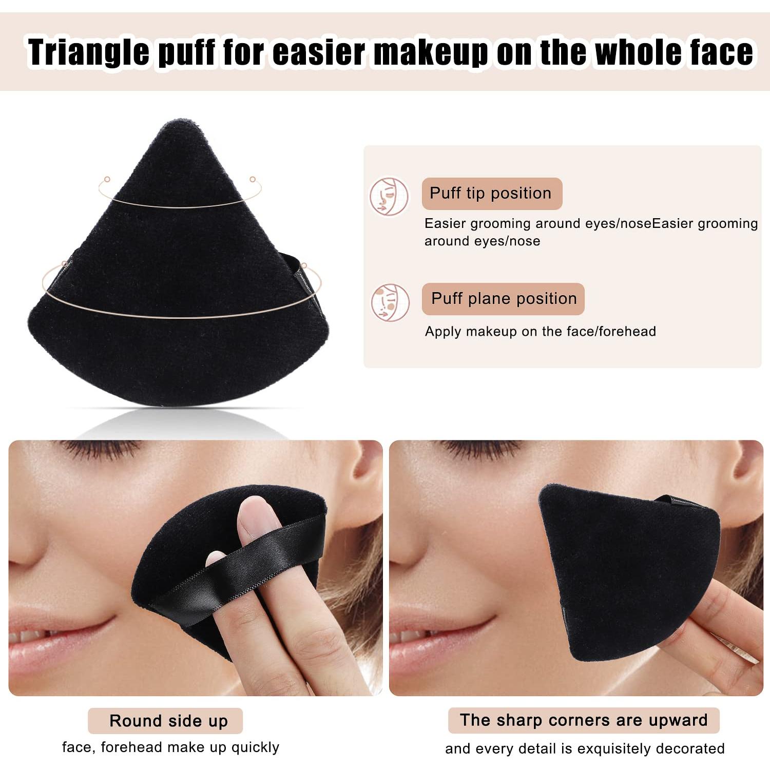 Juego de 8 Esponjas de Maquillaje JASSINS Triángulo Negro