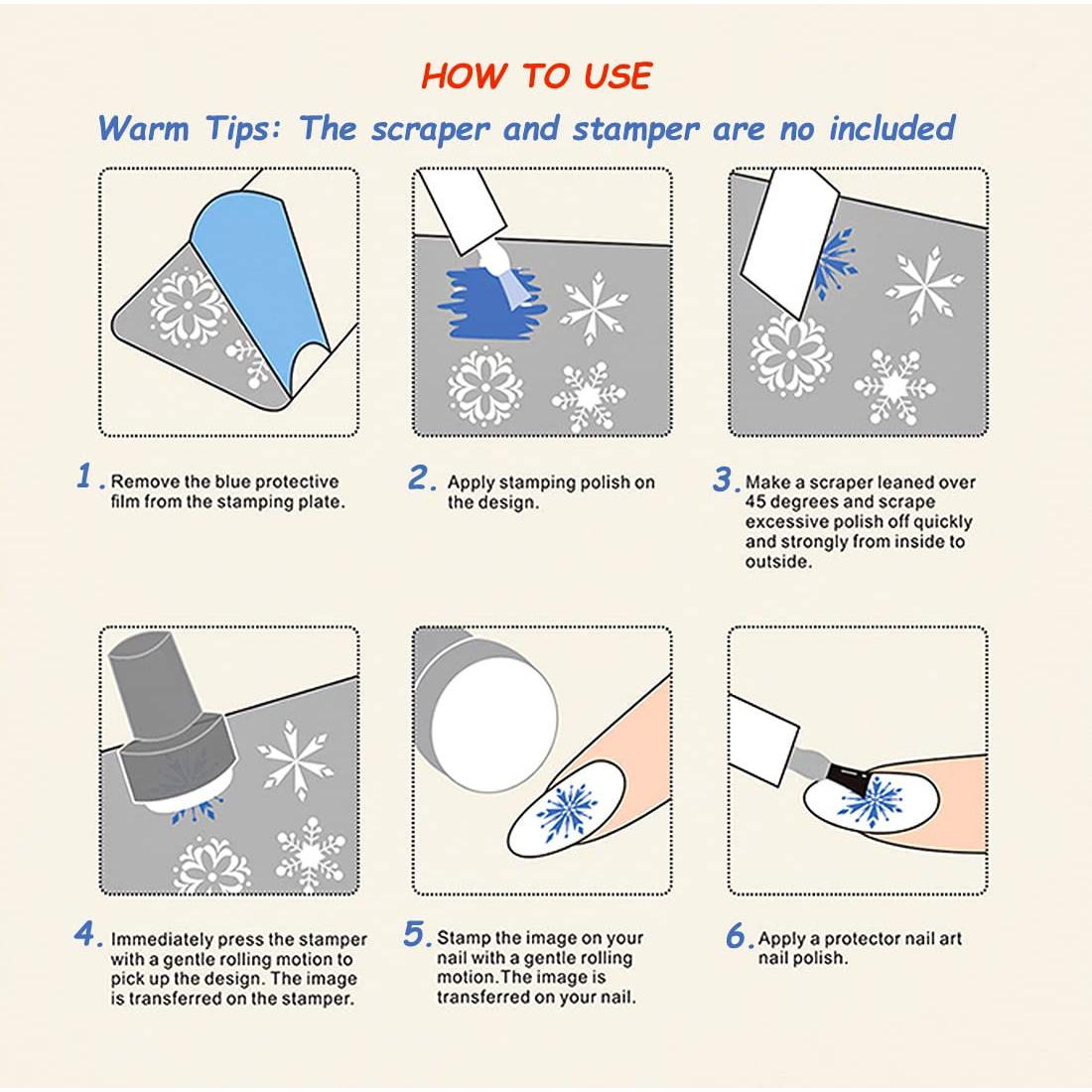 Kit de Estampado de Uñas XingRong 6 Placas Acero Inoxidable