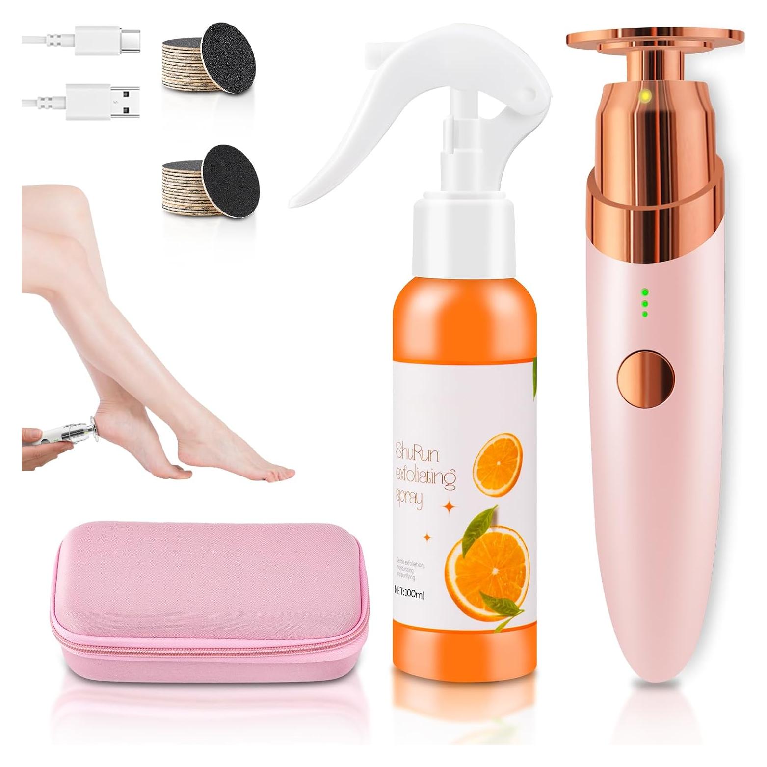 Kit Removedor de Callos Eléctrico 3 Velocidades Rosa