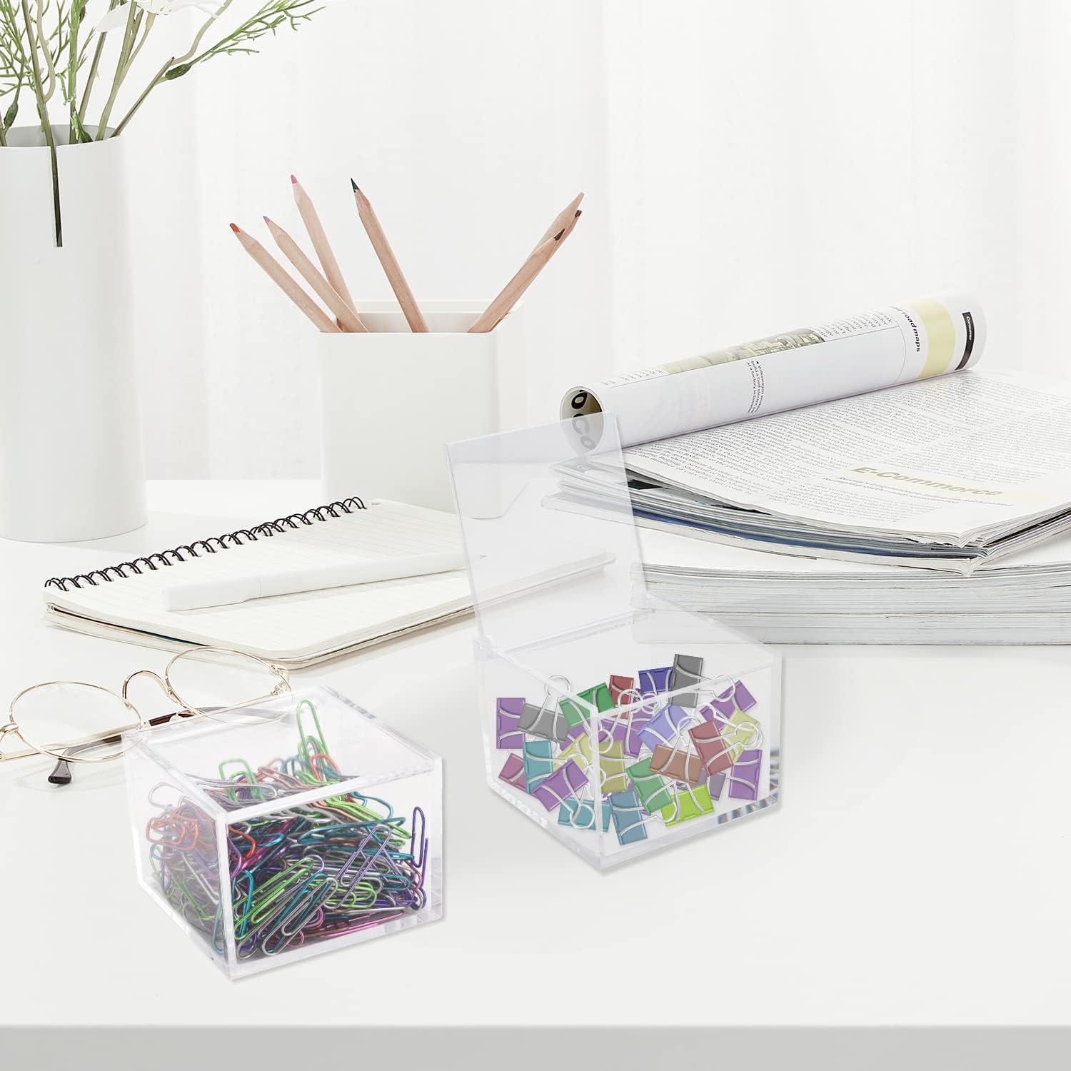 Paquete de 2 Organizadores Acrílicos Transparentes 8x8x6 cm