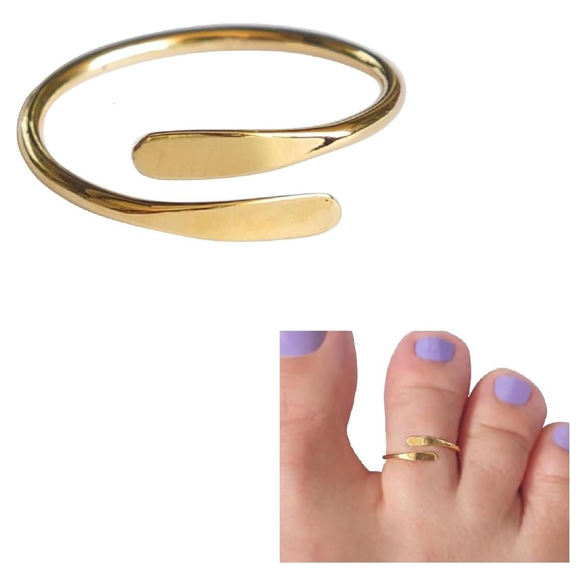 Anillo ajustable de oro chapado sobre plata esterlina MiYa