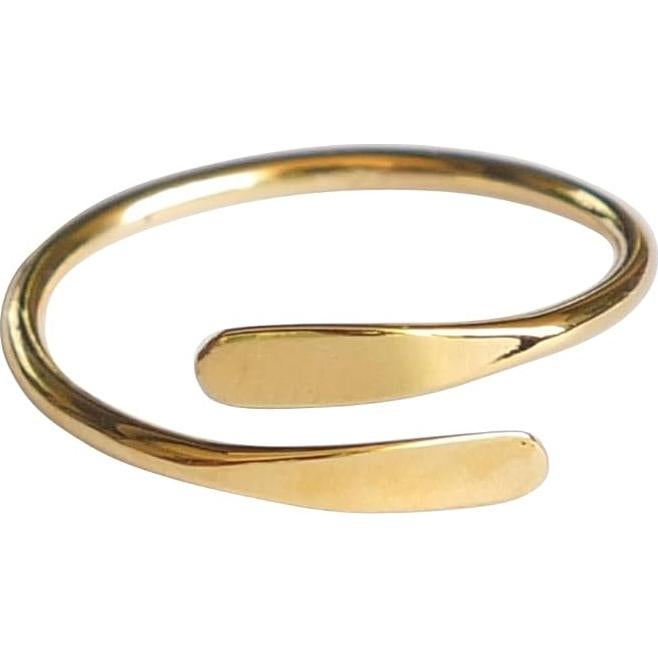 Anillo ajustable de oro chapado sobre plata esterlina MiYa