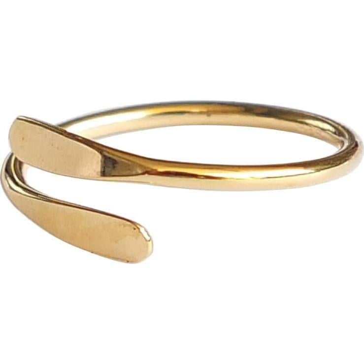 Anillo ajustable de oro chapado sobre plata esterlina MiYa