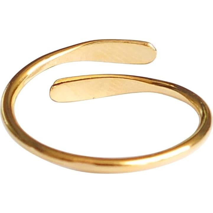 Anillo ajustable de oro chapado sobre plata esterlina MiYa