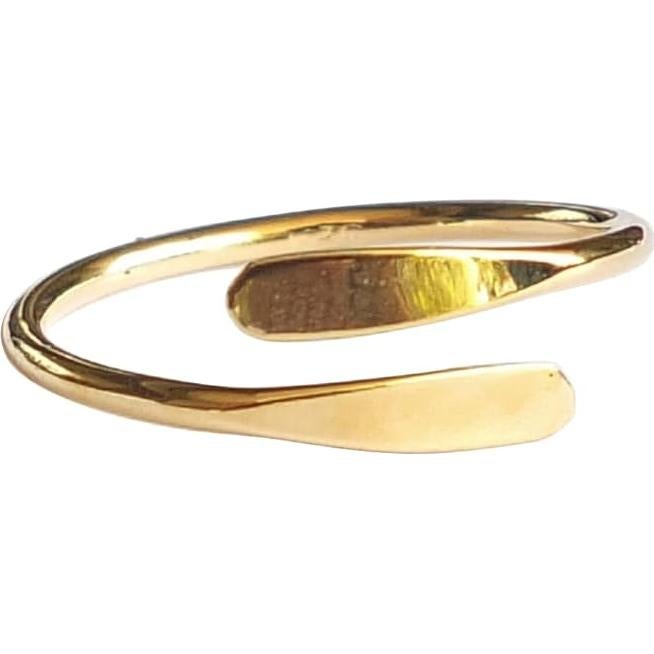 Anillo ajustable de oro chapado sobre plata esterlina MiYa