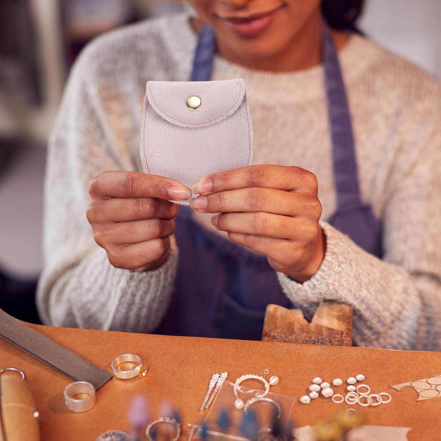 Bolsas de Joyas de Terciopelo uxcell - 8 Pcs 7.5x11.5cm Negro