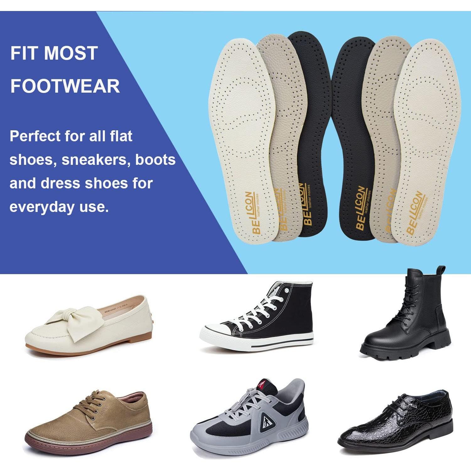 Plantillas de Cuero Bellcon Antideslizantes 3 Pares Mujeres 35-36