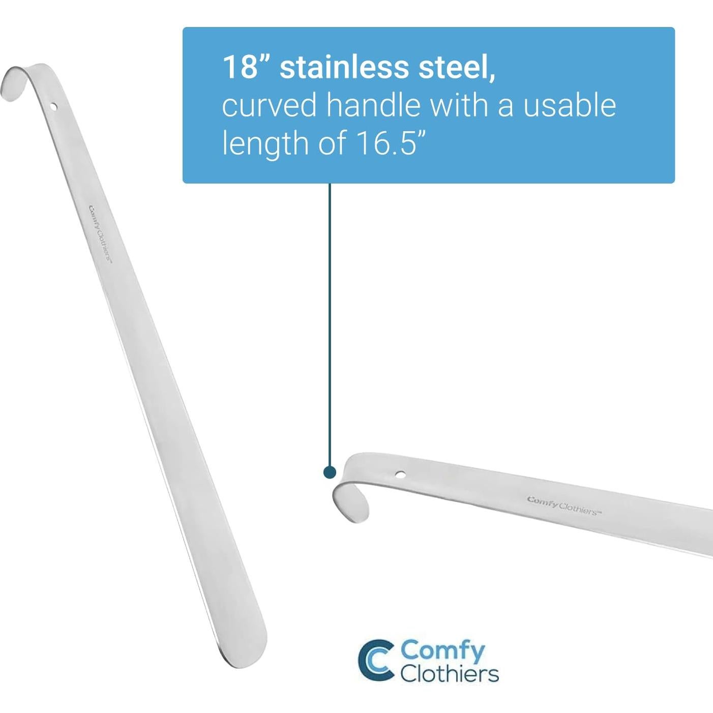 Calzador de Metal Comfy Clothiers Mango Largo 42cm Acero Inoxidable