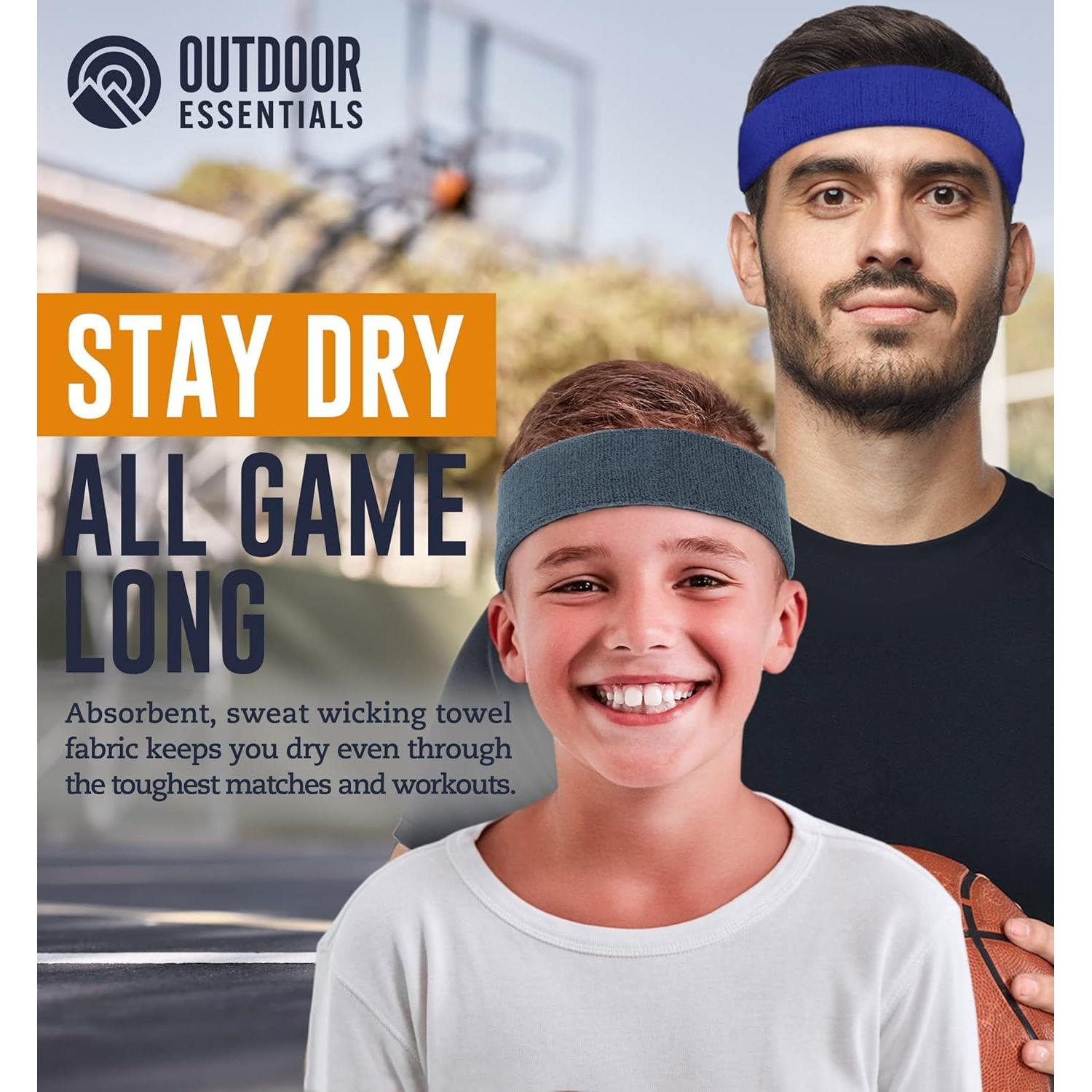 Banda de Sudor OutdoorEssentials - Paquete de 12 Multicolor